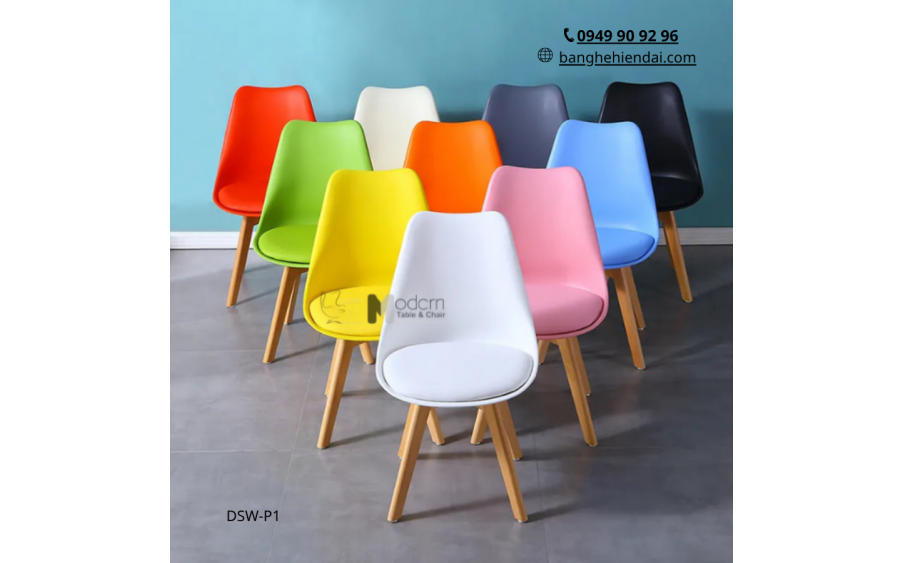 GHẾ ĂN LƯNG NHỰA NỆM PVC CHÂN GỖ DSW-P1 Ở HCM GIÁ RẺ, GHẾ ĐẸP BỀN CHO MỌI KHÔNG GIAN